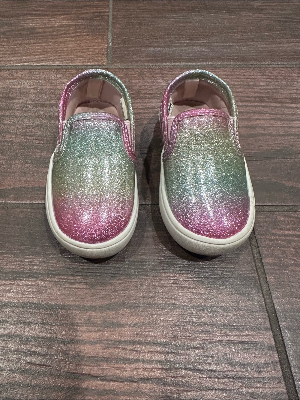 Carter's Glitter Slip-On Sneakers - Pink Green Ombre